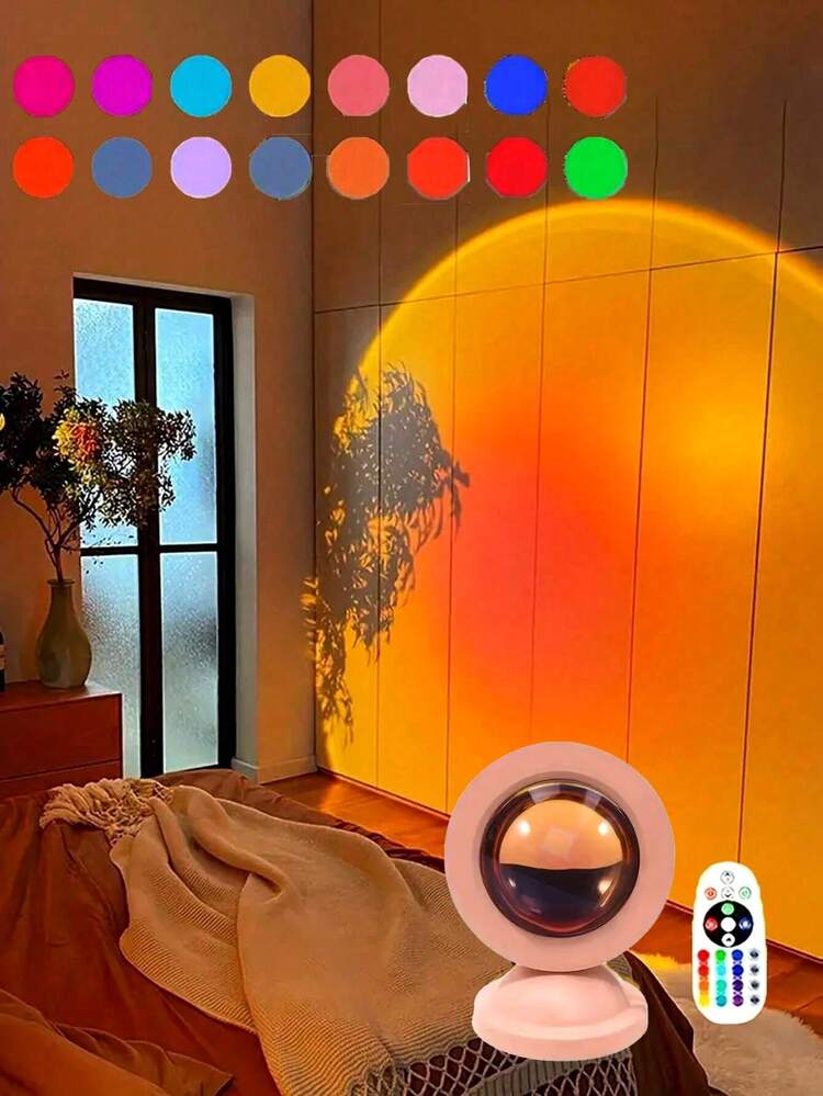 LED Sunset Mood Light -USB Powered, Creates Cozy Atmosphere, Suitable For Living Room Decor, Bedroom Lighting, Holiday Celebration, Couple Date Gift, Backdrop Lighting - Multi-color light - View 1