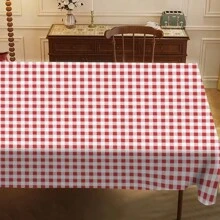 1 Stück moderner rot-weißer karierter Tischdecke, geeignet für Zuhause, Esszimmer, Küchentisch, täglichen Gebrauch in der Küche