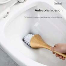 Cepillo de inodoro de lujo, a prueba de agua, en color dorado - Diseño ergonómico de mango largo para la limpieza del baño, higiene del baño, limpieza profunda, uso diario, calidad hotelera, base a prueba de salpicaduras y alcance de 360°. (Moderno, elegante, fácil de limpiar)