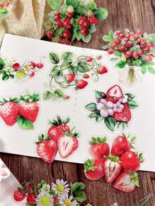 12 件/包植物和水果主题 PET 贴纸，用于制作卡片、剪贴簿、日记 DIY 装饰、计划贴纸、学校用品、返校 - 彩色 - 查看 5