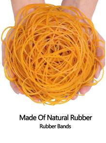 Strong Elasticity 500pcs Yellow Multi-Purpose Rubber Bands, Diameter 38mm Bubble Ring, Elastic Bands, Natural Rubber For Office, School & Home Use, Made Of Synthetic Rubber Back To School