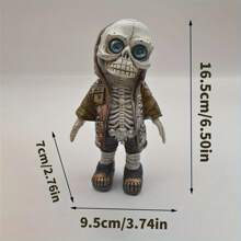 1pc Halloween Gothic Skeleton Dwarf Statue Figurine Resin Ornaments, Holiday Decorations And Gifts For Home Indoor Garden Yard Outdoor Decoration