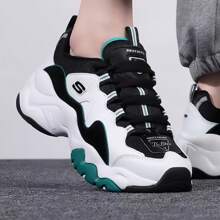 Skechers D'LITES Series Fashion Lace-Up Sports Shoes - Generation 3 Green Panda Sneakers