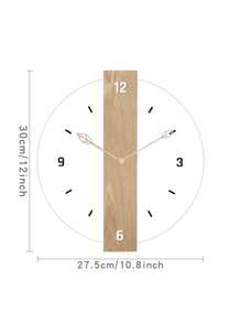 1 Pieza, Reloj de pared de acrílico transparente, reloj de pared con puntero de grano de madera moderna y hoja, diseño personalizado, mecanismo de reloj silencioso sin sonido de tic tac, adecuado para sala de estar, dormitorio, decoración del hogar, cocina, decoración de oficina. Un regalo de vacaciones para amigos. Reloj de pared