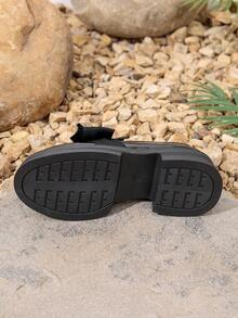 Women's Fashion Versatile Casual Shoes, Bow Decor, Thick Sole Loafers, College Student Shoes, Office Lady Shoes, All Season Flats, Solid Shoes - Black - View 8