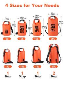 1 件户外露营沙滩防水袋、单肩/背包式干燥袋、便携式多功能防水背包（附赠防水手机壳）