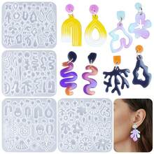 1pc Silicone Mold For DIY Geometric Asymmetrical Earrings/Pendants - Transparent White - View 1