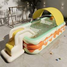 Inflatable Swimming Pool, Various Size Foldable Circular Pools, Thicker PVC Outdoor Inflatable Pools, Slides & Play Pool For Water Fun, Beach Essentials, Beach Accessories, Pool Float