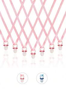 50pcs Mini Baby Pacifier Pendant (With Ribbon), Baby Shower Favors, Birthday Party Decorations, Nursery Decor - Multicolor - View 5