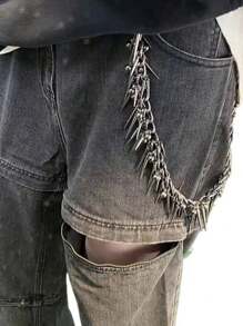 1 pezzo Collana alla moda punk con catena di borchie, perline e nappe, collana choker chic e di lusso, accessorio perfetto con jeans/pantaloni, ottimo regalo per estate, scuola, autunno, Ognissanti