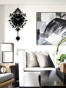 1 Pc, Creative Retro Exquisite Wall Clock, Decorative Wall Clock, Silent Clock Mechanism. It Is Suitable For Living Room Wall Clock, Bedroom, Kitchen And Office Decoration, Scene Decoration, And Gifts For Couples And Friends. Room Decor Clock Wall Bedroom Decor Dormitory Decor Back To School Home Decor - 42*24cm/16.5*9.2inch - View 11