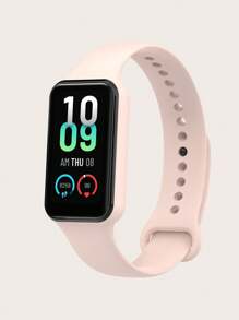 1pc Solid Color Casual Style Snap-On Silicone Smart Watch Band Strap, Suitable For Amazfit Band 7, Suitable For All-Day Wear