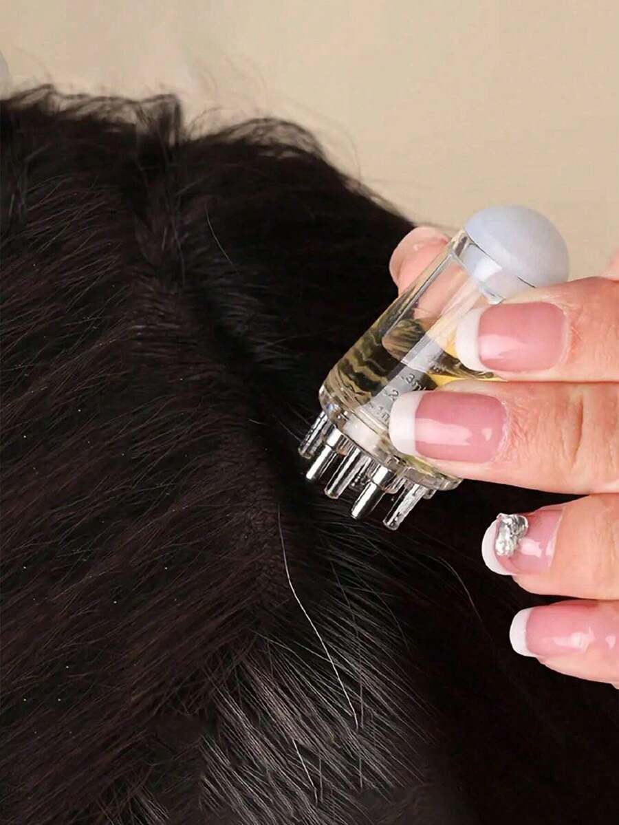 1 件头皮护理油滚轮按摩刷，1 毫升皮肤科毛发生长促进液涂抹器