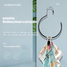 1pc Geometric Pattern Manganese Steel Scarf Storage Rack, Multi-Functional Tie/Belt Display Holder, Simple Hooks, Suitable For Scarves And Accessories All Year Round