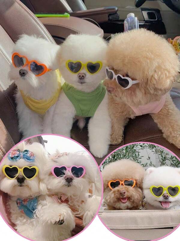 Pet Sunglasses - Fun Photo Props For Small Dogs And Cats, Cute Accessories For Cat And Dog Sunglasses, Only Suitable For Small Dogs And Cat Photography Decoration, Opaque Lenses - Fun Pet Supplies