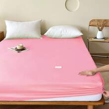 Solid Color Simple Fitted Sheet, Versatile For All Seasons
