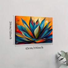 1Pc Solid Wood Frame Canvas Poster, Agave Desert Floral Theme Large Canvas Wall Art, Artwork Wall Painting For Gift, Bedroom, Office, Living Room, Cafe, Bar, Wall Decor, Home And Dormitory Decoration Ready To Hang - 亮橙色 - 查看 7
