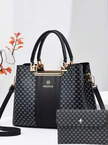 [Conjunto Crossbody Retrô] Conjunto Retrô de Duas Peças, Versátil e de Grande Capacidade para Ombro e Crossbody Feminino da Moda