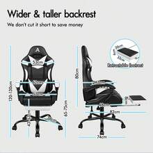 ALFORDSON Gaming Massage Chair, Massage Racing Chair With LED, Ergonomic Desk Chair With 150° Tilt, Retractable Footrest, PU Leather, Height Adjustable, 180 Kg Load Capacity - 白色 - 查看 7