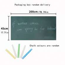 1 件自粘软白板墙贴，配 1 支随机颜色白板笔 / 1 件黑板贴，配 5 支随机颜色粉笔 / 1 件绿板贴，配 5 支随机颜色粉笔，可悬挂白板纸小白板，适用于办公室和家庭使用，教育书写板，学校用品，返校