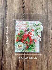 12 件/包植物和水果主题 PET 贴纸，用于制作卡片、剪贴簿、日记 DIY 装饰、计划贴纸、学校用品、返校 - 彩色 - 查看 2