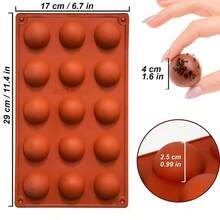 Small 15-Cavity Semi Sphere Silicone Molds Non-Stick Half Sphere Silicone Baking Molds For Making Jelly Chocolates Cake Mousse