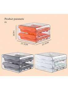Refrigerator Drawer Egg Storage Box, Plastic Fridge Egg Organizer, 2-Layer Kitchen Egg Box - Double Layer Storage - View 5