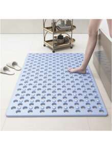 Tapis de bain antidérapant avec ventouses, tapis de douche à séchage rapide avec design à trous ronds, anneaux de massage, convient pour les salles de bain domestiques et d'hôtel, baignoires, gris, bleu ciel, essentiels de salle de bain d'hôtel | Tapis de bain de massage | Tapis de douche, tapis de salle de bain