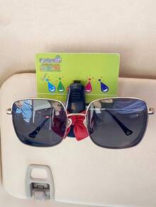 1pc Car Glasses Clip Multi Functional Car Sunglasses Clip Car Sunshade Storage Clip Sunglasses Clip Card Clip - one-size - View 5