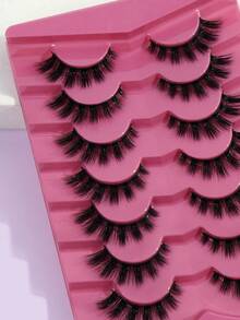 14 Pairs New Design Manga Look Lashes Manga Lashes Fluffy Natural Long Faux Mink Lash Thick Eyelashes,Cat Eye Eyelashes Natural Full False Eyelashes Volumized Eyelash Extension Travel Essentials Makeup Tools - 黑色 - 查看 5