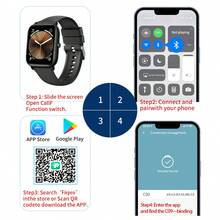 LIGE Sunkta 新款时尚男士智能手表 1.85 英寸屏幕 天气预报 通话记录 无线通话 语音助手 运动记录 消息推送 音乐控制 DIY 表盘 久坐提醒手表 200mAh - 黑色 - 查看 9