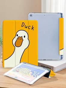 Funda protectora con patrón de pato de dibujos animados compatible con iPad 7/8/9/10.2 pulgadas, 10ª generación, compatible con Kindle Paperwhite 12ª generación 2024, Kindle (11ª generación) lanzamiento 2022, color claro, compatible con Samsung Galaxy Tab, la funda cuenta con función de suspensión/activación automática, múltiples estilos disponibles - Multicolor - Ver 4