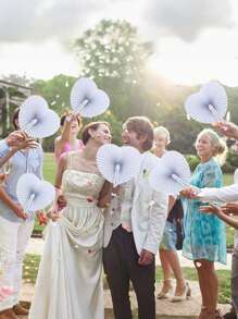 12pcs-White Heart Shaped Folding Paper Fan, Wedding Ceremony Decoration,White Heart Shaped Folding Paper Hand Fans For Weddings And Travel Valentine's Day Valentines,Paper Fans,White Bulk Folding Foldable Hand Handheld Fans Wedding Decorations Heart Round Shaped Accordion Fans