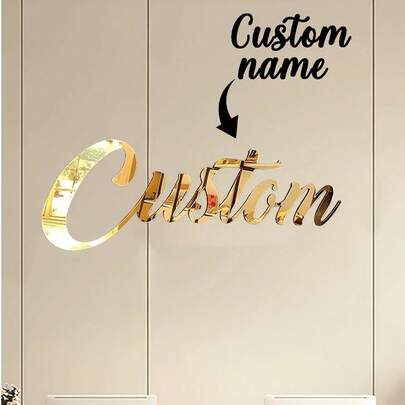 1 Pc, Custom-Made Name Acrylic Letter Decoration, With Elegant Mirror Finish, Gold And Silver Letter Decoration, High-Quality Acrylic Material, 2D Flat Surface, Suitable For Parties, Birthdays, Living Rooms, Bedrooms, Daycare And New Home Party Birthday Party Decoration