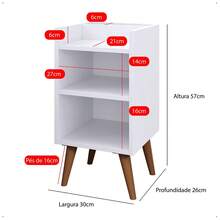 Kit With 2 Bedside Tables With Retro Legs And Compact Max Cell Phone Holder - Blanco - Ver 9