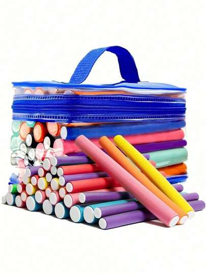 42pcs/Set No-Heat Hair Curlers, Flexible Hair Curlers No Heat Required Soft Foam Hair Curlers Suitable For Long Hair Twist Foam Hair Curlers, Various Party Hair Curlers, Soft Foam No-Heat Hair Curlers, Party Gifts, Suitable For Women Long And Short Hair, Random Color Packaging ,Hair Styling Tools Hair Accessories