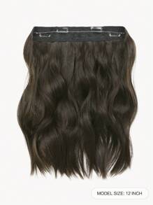 Extensión De Cabello De 12 Pulgadas, Extensiones De Cabello Onduladas Con Clip, Hilo Invisible, Piezas De Cabello Sintético Marrón Oscuro Para Mujer, Uso Diario