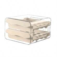 Refrigerator Drawer Egg Storage Box, Plastic Fridge Egg Organizer, 2-Layer Kitchen Egg Box - Double Layer Storage - View 9