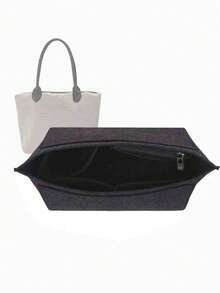 2025 Purse Organizer Insert,For Tote Bag Organizer Insert Multi Pocket Felt Handbag Organizer Zipper Bag Organizer Inter Bag Gifts For Women Travel Accessories Travel Essentials - Dark Grey - View 1