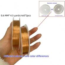 2 Rolls Metal Wire (Approx. 6-20 Yards), 0.4MM/0.5MM/0.6MM/0.8MM, Iron Alloy Electroplated Gold/Silver/Rose Gold Color, For Jewelry Making And Crafts (Color Difference Exists) (Regular Electroplating, May Oxidize When Contacting Skin, Sweat, Chemicals, Air, Etc.)