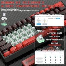 Trigger Wireless Gaming Keyboard,Hall Effect Magnetic Switches,Adjustable Actuation,0.1ms Ultra-Low Latency, 8KHz Polling Rate,3-Mode RGB,PBT Keycaps For Win