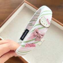 Sanrio Sanrio Spring Fresh And Sweet KT Cat Bow Hair Hoop Gentle Elegant Headband Versatile Hair Clip Accessories Back To School
