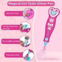 BATTOP Kids Nail Polish Set For Girls, Nail Art Kits With Nail Dryer & Glitter Pen, Quick Dry & Peel Off & Nail Polish, Christmas Birthday Gifts For Girls Ages 6 7 8 9 10 11 12 - Rose Red - View 3