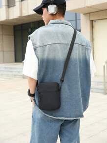Oxford Shoulder Bag Mini Black Mobile Phone Bag Waist Pack Men Simple And Casual Crossbody Bag Sling Bag For Man Man Bag Cross Body Bag Side Bag Students School Supplies Fall Messenger Bag