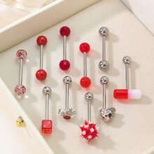 Tongue Rings In Multiple Styles & Designs, Body Piercing Jewelry Tongue Studs; Adorable Ladies Tongue Rings, Enjoy Your Tongue Piercing - 10 Tongue Piercings - View 10