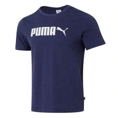 Puma Camiseta de manga corta para hombre ESS No. 2 con logo, cuello redondo, corte holgado, transpirable, casual diaria, suave, para correr, fitness, deportes, 691338-98