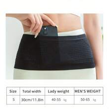 Pochete invisível para corrida - malha sem costura, nylon respirável com padrão de diamante, cinto elástico com absorção de choque, adequada para corrida e condicionamento físico, ótima para caminhadas - preta, visual esportivo moderno, bolsa de cintura leve, pacote de condicionamento físico