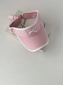 Sombrero de sol con visera de estilo béisbol, protección UV para mujeres, con bordado de lazo dulce - Multicolor - Ver 7