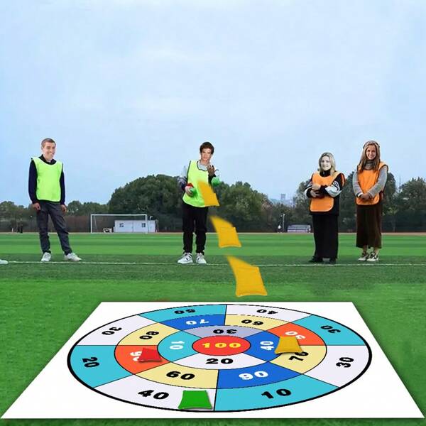 1 Stück, 1m*1m Wurfspiel Set, inklusive 3/5 Wurfkissen, geeignet für Familientreffen, Sportveranstaltungen, Teambuilding, Outdoor-Aktivitäten, Sport-Unterricht, Camping und Sportevents, ein tolles Geschenk