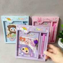 New Cartoon Diary Notebook With Pen, Kids Creative Surprise Stationery, Student Stress Relief Notebook With Lock - Multicolor - View 4